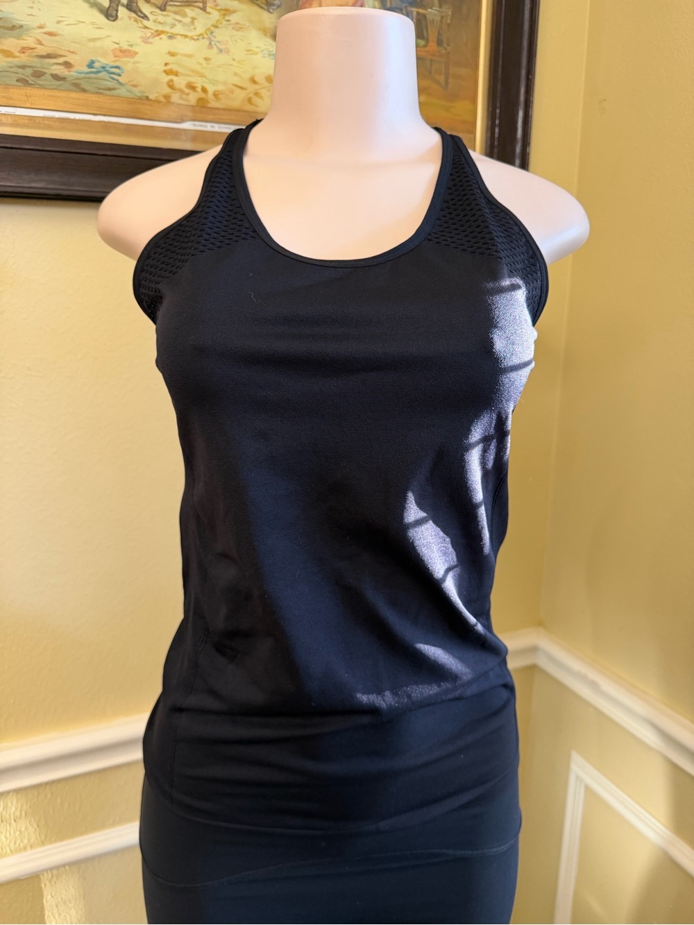 Fabletics Black Textured Racerback Tank